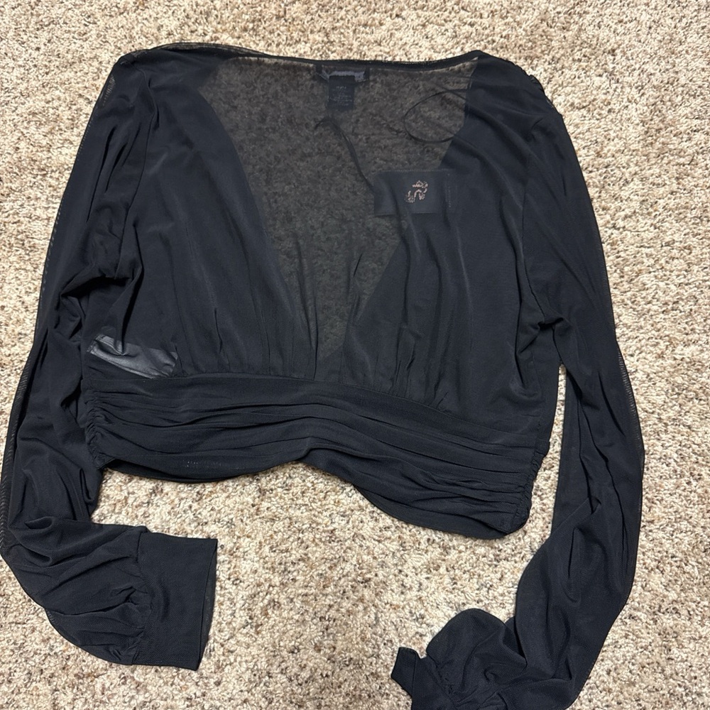 Sincerely Jules Black V-Neck Blouse - Picture 2 of 3